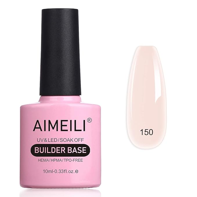 AIMEILI Hema Free 5 in 1 Builder Base Gel Polish, Cruelty Free, Vegan, Strengthener Gel Translucent Nail Art Manicure for Women 10ML-150