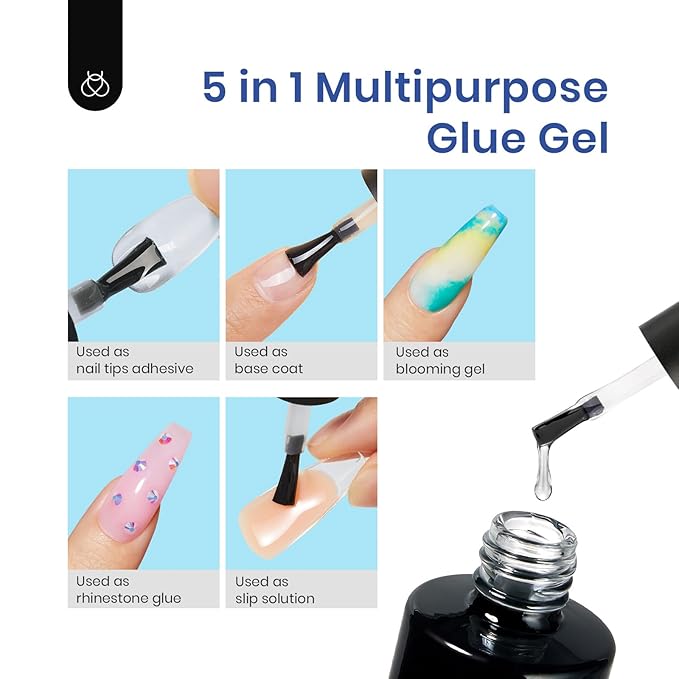 Beetles Gel Nail Kit Easy Nail Extension Set 500Pcs Coffin Nail Tips with 20 Colors Gel Nail Polish Set