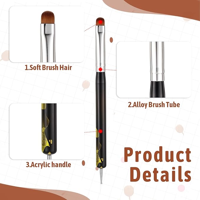 4 PCS French Tip Brush, 2-Way French Manicure Brush for Nails, Multicolor Acrylic Nail Tip Brushes for Nail Art Design Professional Manicure