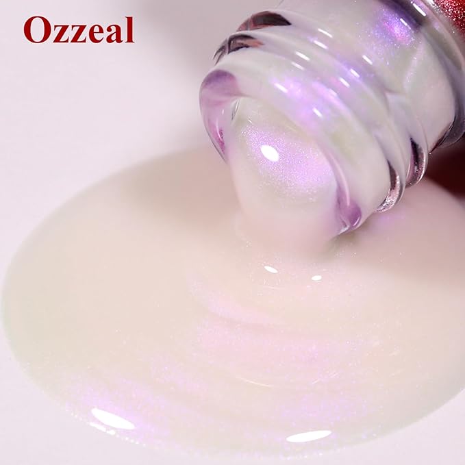 Pearl Gel Nail Polish, Light Purple Transparent Shimmer Shell Nail Gel Polish Glitter Mermaid Iridescent Pearlescent Sparkle Spring Summer Soak Off Led UV Manicure 15ML