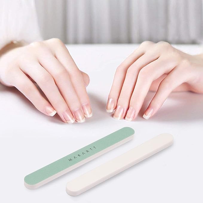 Makartt Nail Buffer: 400/6000 Grit Extra Fine Buffer Nail File, Nail Buffer and Shine Kit for Natural & Acrylic Fingernail, Easy to Hold, Green White, 10 Pcs