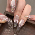 10Pcs(1Pack) Handmade Press On Nails 3D Flower Nails Cute Catoon Squishy Nails for Women Party Holiday Daily Wear Size L