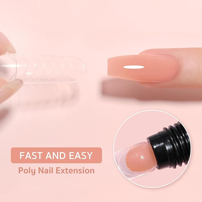 GAOY Poly Gel, 60g Nail Extension Gel, Tea Rose Builder Enhancement for Beginner & Professional Nail Art Salon DIY at Home