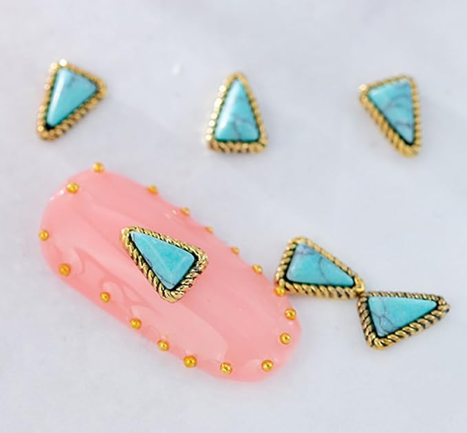 Turquoise Nail Art 3D Nail Products with Hollowed Out Design Nail Accessories Western Nail Art Retro Pendants Suitable for DIY Nail Art (20pcs)