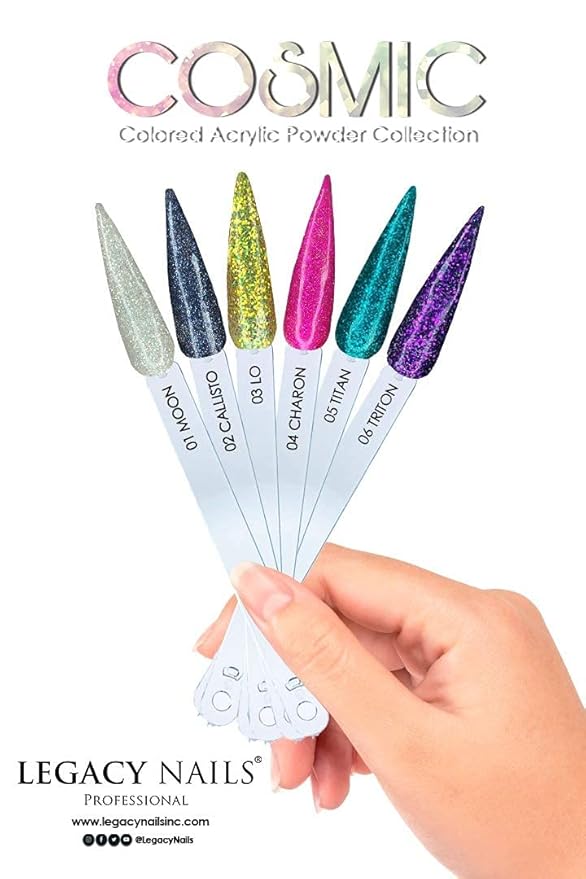 Legacy Nails Professional COLLECTION Acrylic Powder Kit 6 Colors Nail Art Set for Manicure DIY for Dip & Acrylic Nail Extensions (COSMIC COLLECTION)