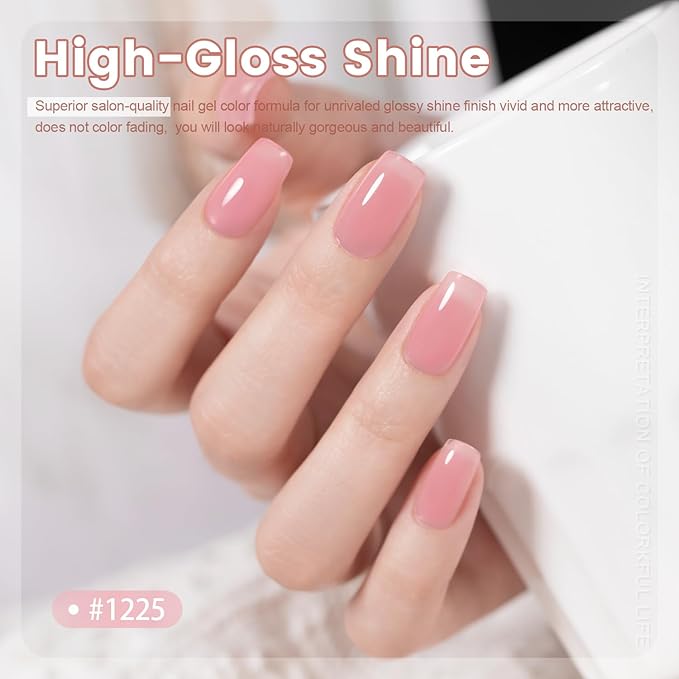 RARJSM Rubber Base Coat Gel Polish Nude Pinkish Red Skin Tone Rubberbase Gelpolish for Nails Natural Color French Manicure Extend Soak Off Curing Requires Single Bottle 15ml Salon Home DIY Use