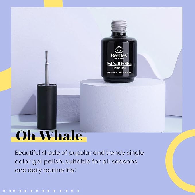 Beetles Grey Gel Nail Polish, 15ml Spring Grey Blue Gel Polish Soak Off UV LED Nail Lamp Nail Art Manicure Salon DIY Home 0.5Oz Nail Polish for Women