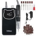 Professional Nail Drill File 45000RPM Electric Portable Nails Drills Kit with Rechargeable 7 uñas Bits Cordless Efile for Poly Gel Acrylic Nails Remover Home Salon Pedicure Manicure Tool (Black)