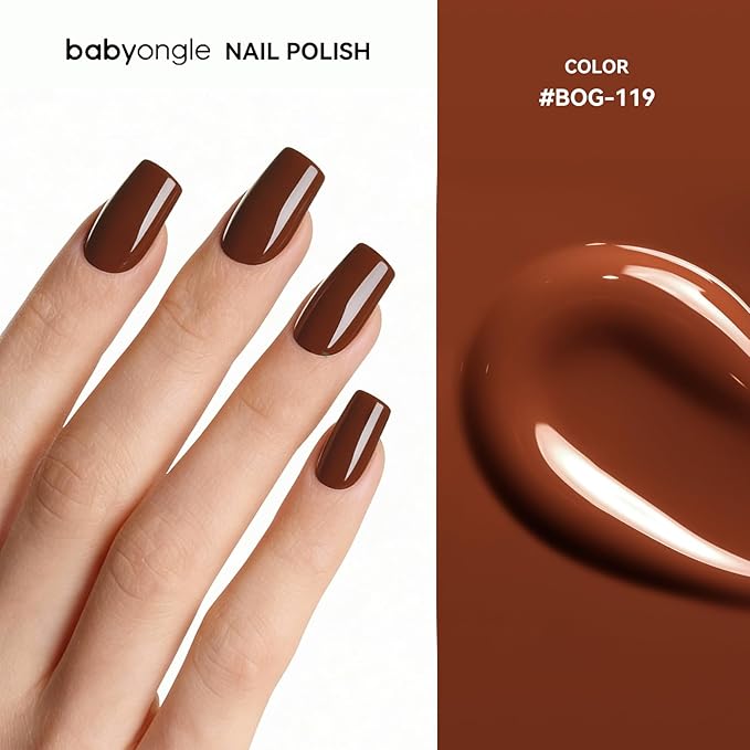 Brown Nail Polish, 14 ML Quick Dry Nail Polish for Nail Art DIY Manicure at Home, Chip Resistant Nail Lacquer for Nail Art Varnish, Long Lasting, BOG119
