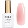 AILLSA Builder Gel Natural Nude 7 In 1 Hard Gel Polish for Nail Thickening Light Color Strengthener Gel Polish Sheer Nude Skin Tone Extension U V Gel for Nail Art Base Coat Needed 0.51 Oz GB93