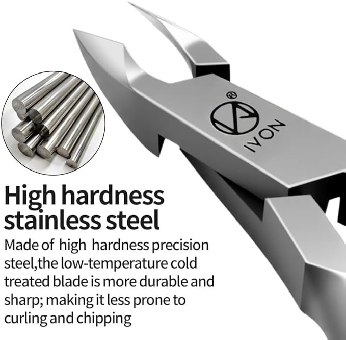 IVON Salon-Quality Cuticle Trimmer, Premium Stainless Steel Cuticle Cutter for Tiny Areas, Professional Manicure Nail Care Tool
