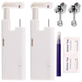 2Pcs Ear Piercing Kit Automatic and Painless Ear Nail Gun Disposable Aseptic Household Ear Piercing Gun Portable Ear Piercing Gun Group Ear Piercing Tools (3mm, Silver)