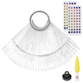 50pcs Nail Swatch Sticks with Number Stickers Nail Color Display Stiletto Tips Clear Nail Sample Sticks with Ring Practice Nail Tips Nail Supplies for Nail Techs Professional Nail Salon