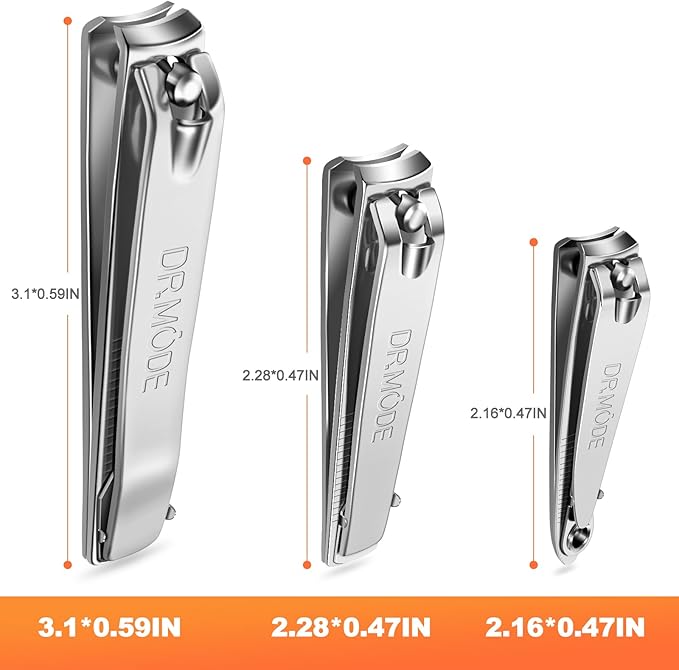 DRMODE Finger Nail Clippers Adult - 8 Pack Nail Clippers Bulk for Men Women Sharp Travel Toenail Clippers and Fingernail Clipper Set Curved Cutter Trimmer with Nail File