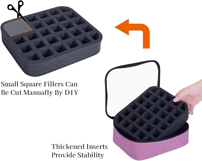 Small Clear Nail Polish Organizer Holds 30 bottles(15ml-0.5fl.oz) Nail Polish Case Multifunctional Nail Polish Bag organizer, Cosmetic Travel Makeup Cases for Women Purple