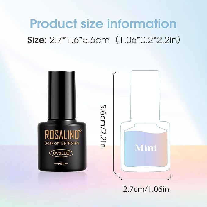 ROSALIND 30pcs Gel Nail Polish Set with Base Gel Top Coat (Glossy Matte and Glitter), 26 Neon Bright Colors Gel Polish Pastel Summer Nail Gel Polish Soak Off U V Manicure Rainbow for Women