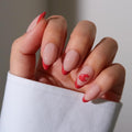 Glamnetic x Fanatics Press On Nails - Washington State Cougars | Short Almond Fake Nails, Collegiate Cougars Crimson French Tips, College Nails, Salon-Quality | 15 Sizes - 30 Nail Kit with Glue