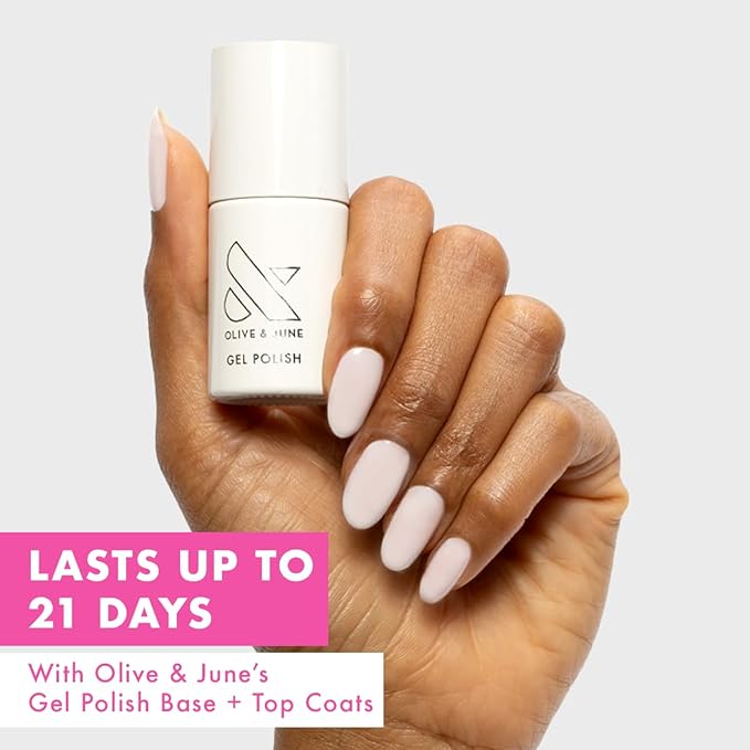 Olive & June Gel Polish | Valentine's Day | UV LED Nail Lamp Needed | Long Lasting Formula | Up to 21 Days of Wear | Damage-Free Removal | Salon-Quality Manicure | Icing is the Best Part | White Sheer