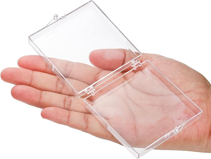 Jucoan 30 Pack Press on Nails Box, Clear Acrylic Press on Nail Storage Packaging Boxes Case, Empty Nail Containers with with Adhesive Tapes for Press ons Nail Art Salon Business Supplies