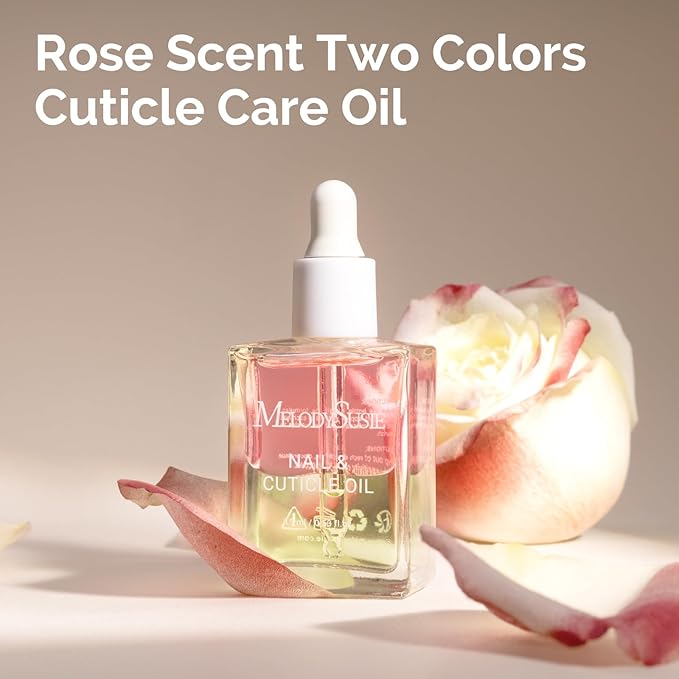 MelodySusie 15ML Cuticle Oil,Nail Strengthener with Jojobal & Vitamin E,Nail Growth that Repairs Cuticles & Promotes,Moisturizes & Conditions Dry Skin,Rose