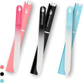 Premium Crystal Glass Nail File for Natural Nails, Professional Glass Nail Files with case for Unisex, Portable Glass Nail File Double Sided for Natural & Acrylic Nail Care (Black, Blue & Pink)