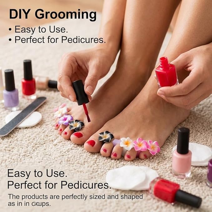 32 Pcs Toe Separators Pedicure Spacers – Flower Nail Polish Dividers, Silicone Toe Stretcher, Reusable Feet Care Tools Toes Protectors for Women Home Salon (Bulk Kit)