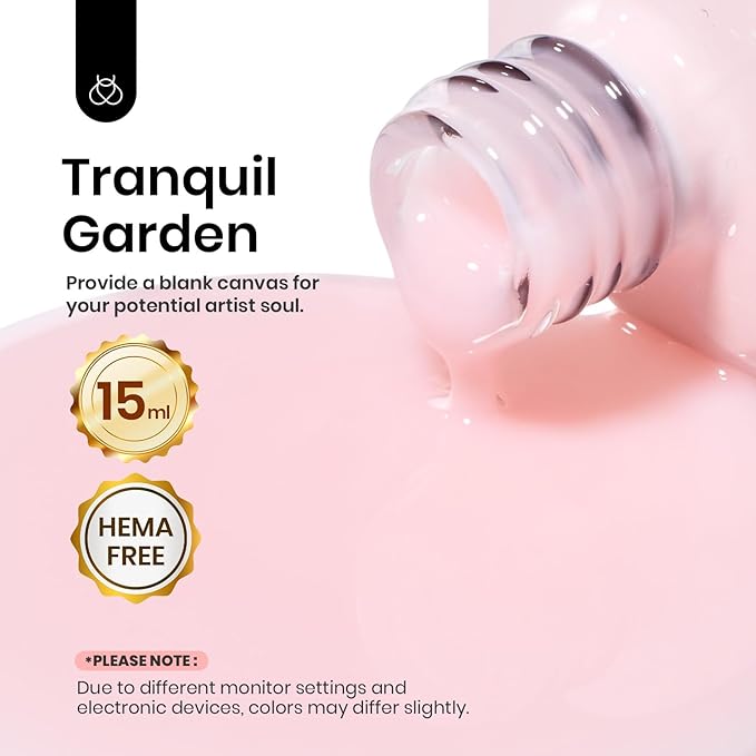 Beetles HEMA-Free Builder Nail Gel, 0.5 oz 8 in 1 Jelly Pink Gel Builder for Sensitive Nails Strengthening & Building Nail Apex UV & LED Lamp Cured DIY Salon at Home for Beginners Women