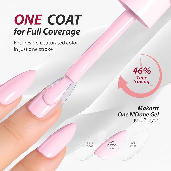 Makartt Pink Gel Nail Polish Set 15ml One N'Done 6 Colors Pink Gel Polish Kit High-Gloss Love-Heart Glitter White Rose Red, Salon-Grade UV Nail Art Manicure DIY Salon Home - Little Love Notes