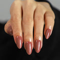 Light Maroon Press On Fall Nails Short 16 Sizes 32pcs, Almond Fake Nails Glossy, Nail Glue Included (Withered Rose)