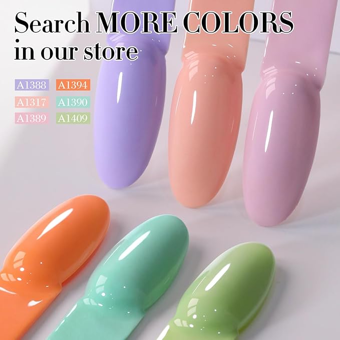 Double Rhythm Gel Polish 15ML Jelly Sheer Pastel Light Milky Color Pearl White Bottle 1 PC 0.5 OZ Full Size Nail Art Salon at Home (Milky Green-D1409)