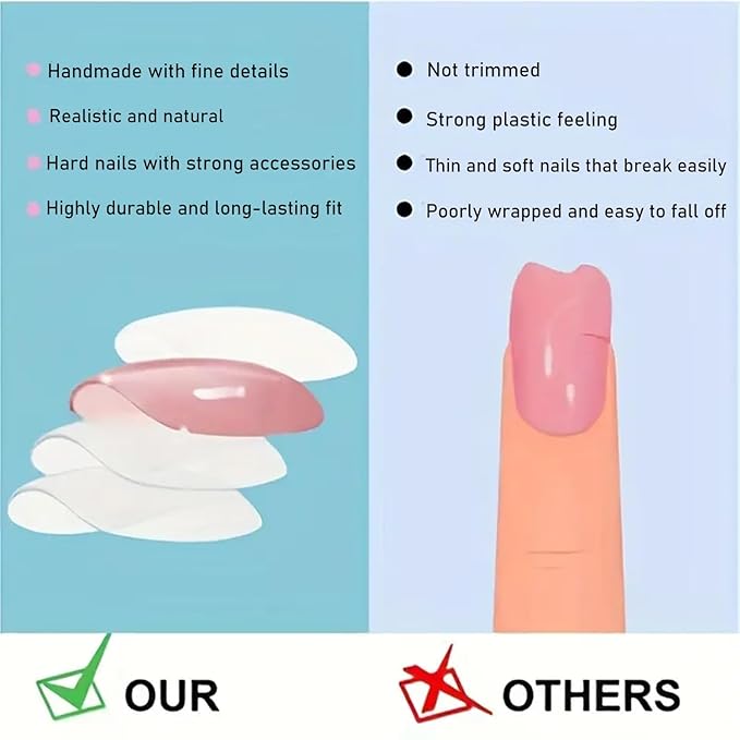 24Pcs Green Glitter French Tip Press on Nails Short Square Fake Nails Clover St. Patrick's False Nails for Women Spot Nude Pink Artificial Nails Full Cover Stick on Nails Glue on Nails