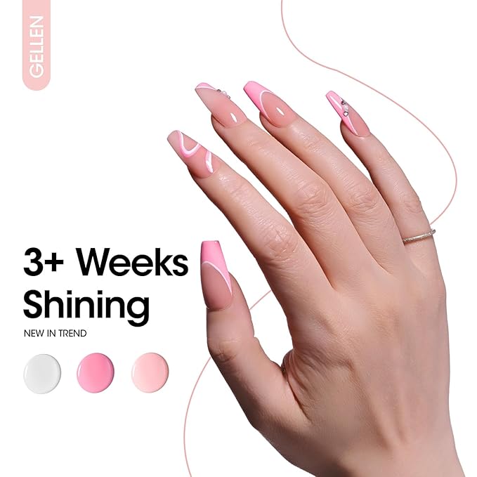 GELLEN Pastel Gel Nail Polish Set, 12 Colors Soft Gel Nail Art Polish for UV Light Soft Liner Nail Art Gel Polish Set Soak off Nails Polish Set with Glue Brush for Home Salon DIY