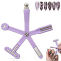 8 in 1 Cat Eye Magnet, Nail Magnets for Cat Eye Gel Polish, Cat Eye Tools for Nails with Steel Ball, Multifunctional Nail Magnet for Nail Salon Home DIY (Purple)
