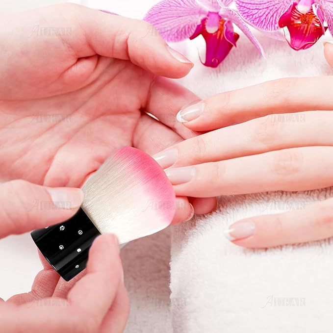 AUEAR, 4 Pack Multicolor Nail Powder Brush Dust Brushes Art Cleaner Cleaning Tools for Women and Girls