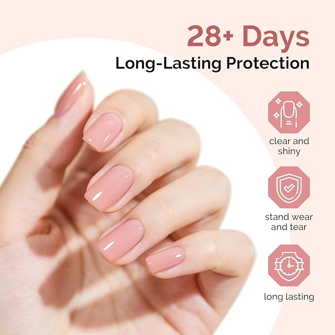 MelodySusie UV Nail Lamp No Wipe Glossy Top Coat Base Coat Builder Gel Set