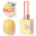 Double Rhythm 0.5 Oz Gel Nail Polish Neutral Natural Same Color Same Bottle Translucent Light Milky Pastel 15ML Manicure French Design Art DIY at Home (Cream Yellow-A1064)