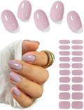 Semi Cured Gel Nail Strips (Grayish Purple), 20 PCS Gel Nail Wraps, Stickers, UV Light Required, Salon Quality, Long Lasting
