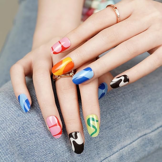 Semi Cured Gel Nail Strips with 30 Pieces - Salon Quality Manicure Kit for Women Easy Application Wraps Includes Prep Pads Nail File Wooden Stick, UV Light Required (M Tropidelic)