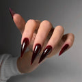 Halloween Blood Press on Nails - Witch Fake Nail | Long Stiletto False Nails,Full Cover Glossy Acrylic Nails,Reusable Stick on Nails for Women Girls Halloween Manicure 24Pcs
