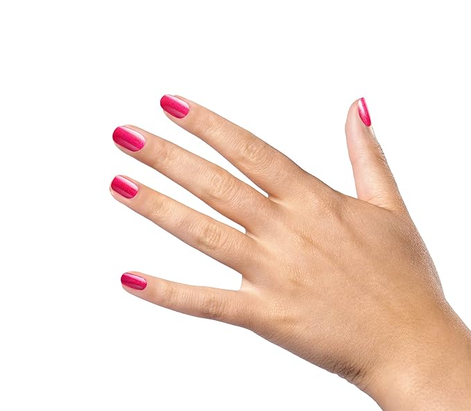 duri Nail Polish, 756 Big Ego, Hot Pink Glitter Shimmer Look, Full Coverage, Shiny Finish, Quick Drying, Lasting, 0.45 Fl Oz
