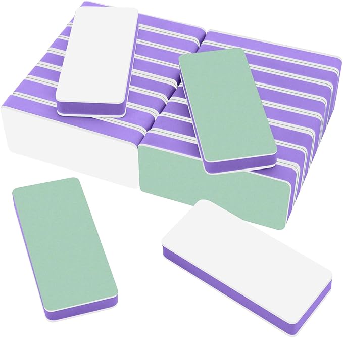 CGBE Nail Buffer and Shine Kit, 20pcs Nail Shine Buffer Blocks for Natural Acrylic Nails Polisher Fingernail Buffer Buffing File 1000/4000 Grit - Purple