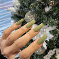 KQueenest Matte Light Green Square Nails, Coffin Press on Nails, Medium Long, 24 Pieces, 1 Set