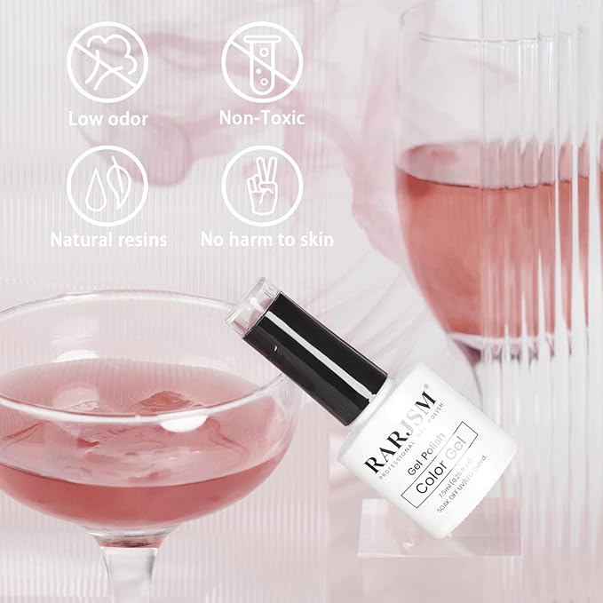 RARJSM Pearl Gel Nail Polish, Light Pink Glitter Drawing Gelpolish Soak Off UV Shimmer Mermaid Nail Gel for Salon Home DIY Manicure Use
