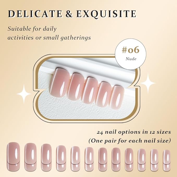 Cat Eye Nude Press On Nails Medium Long Length Square, Designer Reusable Acrylic Fake Nail with Glue, Glossy Gel Nails Wedding Party, Stick On Glue On Nail, Nails Press Ons for Women