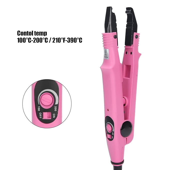 Brrnoo Hair Extension Fusion Bonding Tool, Ceramic Heater Surface Hair Iron for All Types of Hair Extensions, #2, 2.5m Cord, 25W