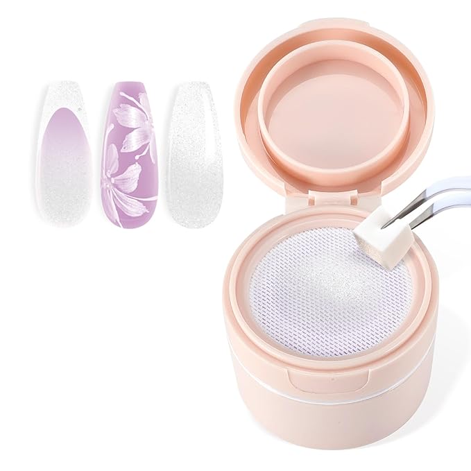 Cushion Gradient Painting Gel, Ombre Nails Aura Nails Full Coverage Precise Control of Each StrokeLong Lasting French Manicure Soak Off UV LED DIY Nail Art Pearlescent White (14)