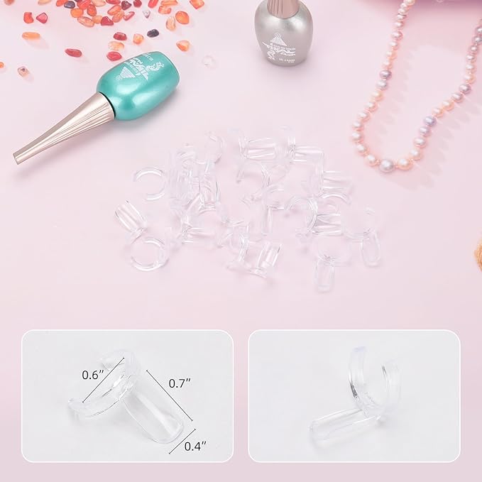 600 Pcs Nail Polish Swatch Clear Nail Color Swatches Rings, Nail Sample Sticks for Nail Art Polish Color Practice