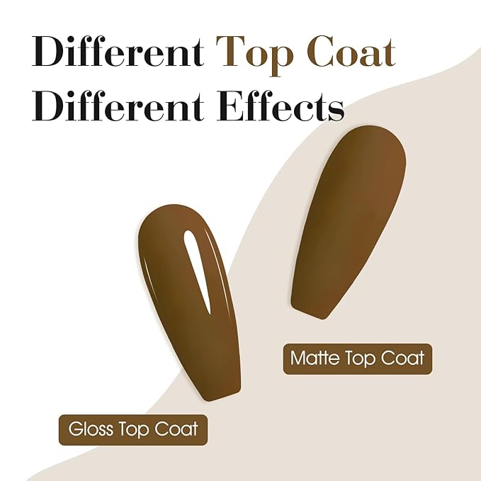 CANNI Brown Gel Nail Polish, 1Pcs Brown Gel Polish Color Nail Polish High Gloss Soak Off U V Nail Manicure Salon DIY