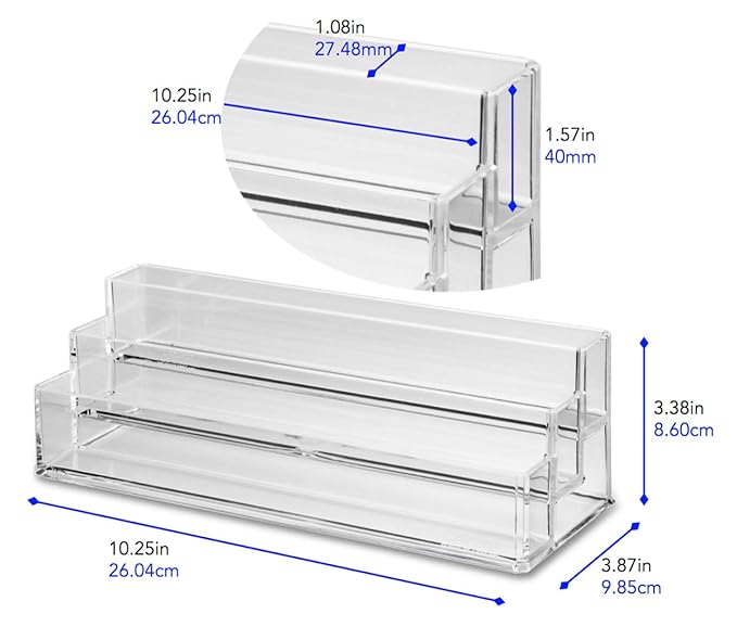 byAlegory Acrylic Nail Stamp Plate Kit Organizer | 3 Open Tiers For Storing All Beauty Nail Products