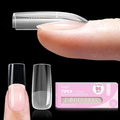 Beetles Tipex Lite Instant Apex Nail Tips, Medium Square, 16 Sizes | 00–14, Built-in Apex Acrylic Tips for Flat & Natural Nail Beds, Beginner-Friendly Easy DIY Nail Extensions